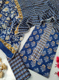 Tie Work Suit Set with Cotton Dupatta - TSPSMTWVJ17