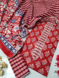 Tie Work Suit Set with Cotton Dupatta - TSPSMTWVJ21