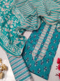 Tie Work Suit Set with Cotton Dupatta - TSPSMTWVJ24