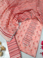 Tie Work Suit Set with Cotton Dupatta - TSPSMTWVJ26