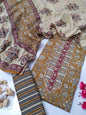 Tie Work Suit Set with Cotton Dupatta - TSPSMTWVJ2