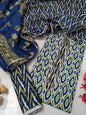 Tie Work Suit Set with Cotton Dupatta - TSPSMTWVJ44
