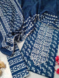 Tie Work Suit Set with Cotton Dupatta - TSPSMTWVJ56