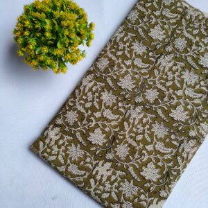 Hand Block Printed Pure Cotton Fabric – TSPRFBK90