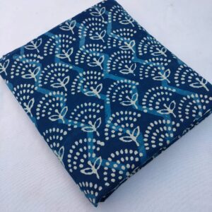 Blue Hand Block Pure Cotton Fabric – TSPRS633